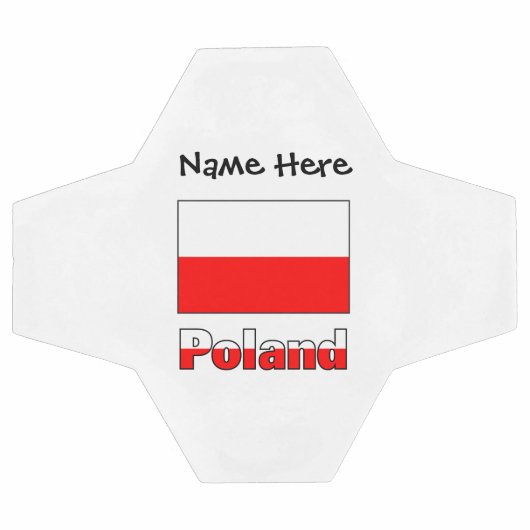 ポーランドとポーランドの国旗と君の名でサッカーボール サッカーボール (フラット)