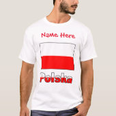 ポーランドとポーランド国旗 赤 カスタマイズ Tシャツ (正面)