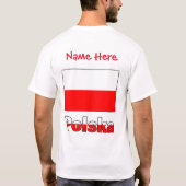ポーランドとポーランド国旗 赤 カスタマイズ Tシャツ (裏面)