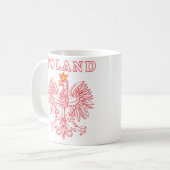ポーランドとレッドポーランドイーグル コーヒーマグカップ (正面左)