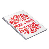 ポーランドと誇りを持ったポーランドポルスカ赤い花 ノートブック (右側)