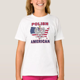 ポーランドのアメリカの地図 Tシャツ