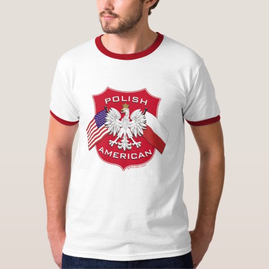 ポーランドのアメリカの盾 Tシャツ (正面)