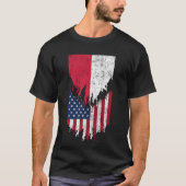 ポーランドのアメリカ国旗が破れたポーランドを破った Tシャツ (正面)
