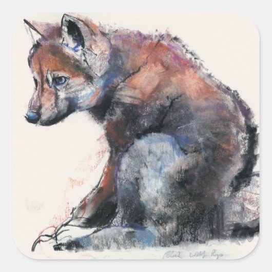 ポーランドのオオカミ子犬2001年 スクエアシール (正面)