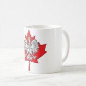 ポーランドのカナダのカエデの葉 コーヒーマグカップ (正面右)
