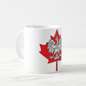 ポーランドのカナダのカエデの葉 コーヒーマグカップ (正面左)