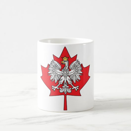 ポーランドのカナダのカエデの葉 コーヒーマグカップ (中央)