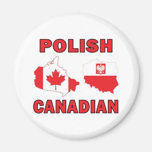 ポーランドのカナダ地図 マグネット (正面)