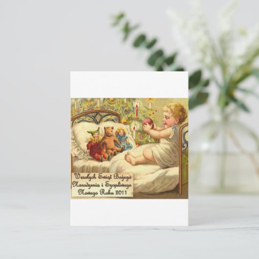 ポーランドのクリスマスのデザイン2 シーズンポストカード (スタンド正面)