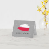 ポーランドのクリスマスカード  ポーランド語のクリスマスメッセージ カード (黄色い花)