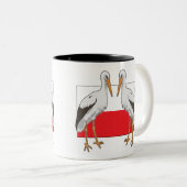 ポーランドのコウノトリ ツートーンマグカップ (正面右)