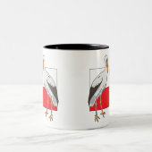 ポーランドのコウノトリ ツートーンマグカップ (中央)