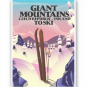 ポーランドのジャイアント山脈の旅行ポスター シール (正面)
