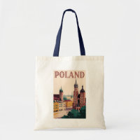 ポーランドのスカイラインイラスト旅行アートビンテージ