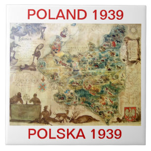 ポーランドのタイル3の装飾的な1939地図 タイル