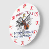 ポーランドのテキサス州のワシ音楽は話します ラージ壁時計 (傾斜)