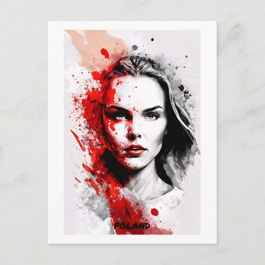 ポーランドのハガキ – ポートレート – 世界の女性 ポストカード (正面)