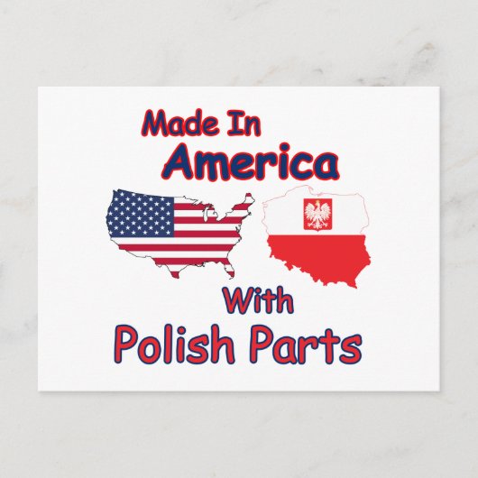ポーランドのパーツを持つアメリカ ポストカード (正面)