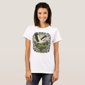 ポーランドのフォルクロア・コウノトリの郷土芸術 Tシャツ (正面フル)