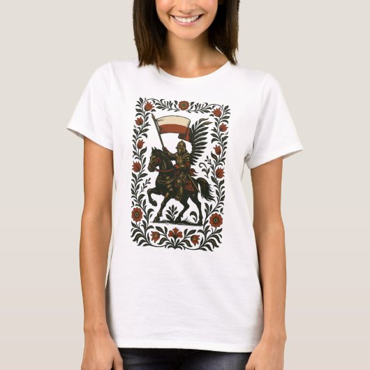 ポーランドのフサール民芸 Tシャツ (正面)