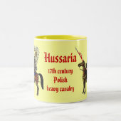 ポーランドのユサールのカッコいいの軍隊は襲います ツートーンマグカップ (中央)
