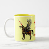 ポーランドのユサールのカッコいいの軍隊は襲います ツートーンマグカップ (左)