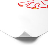 ポーランドのワシが赤で縁取られた ポスター (角)