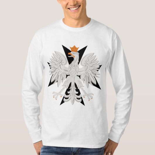 ポーランドのワシのマルタ十字 Tシャツ (正面)