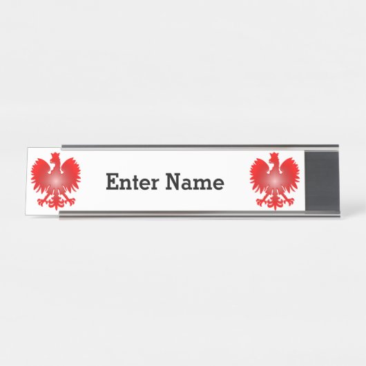 ポーランドのワシの名前をカスタムするのプレート デスクネームプレート (正面)