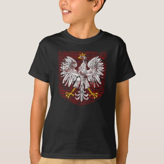 ポーランドのワシの子供の暗いワイシャツ Tシャツ (正面)