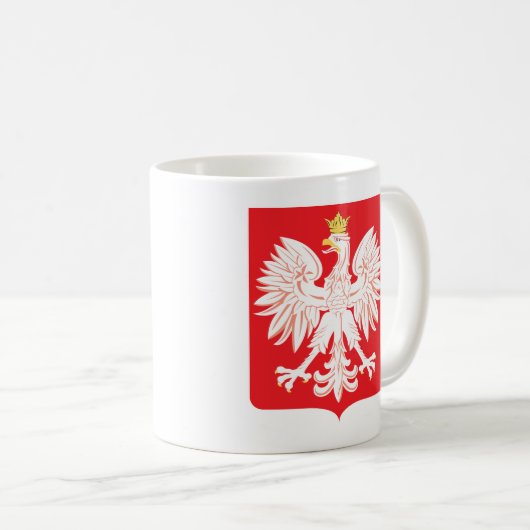 ポーランドのワシの赤の盾 コーヒーマグカップ (正面右)
