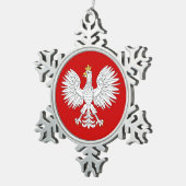 ポーランドのワシ スノーフレークピューターオーナメント (右)