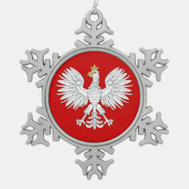 ポーランドのワシ スノーフレークピューターオーナメント
