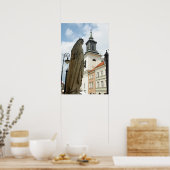 ポーランドのワルシャワ教会と像 ポスター (キッチン)