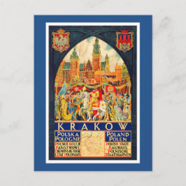 ポーランドのヴィンテージ旅行ポスター ポストカード