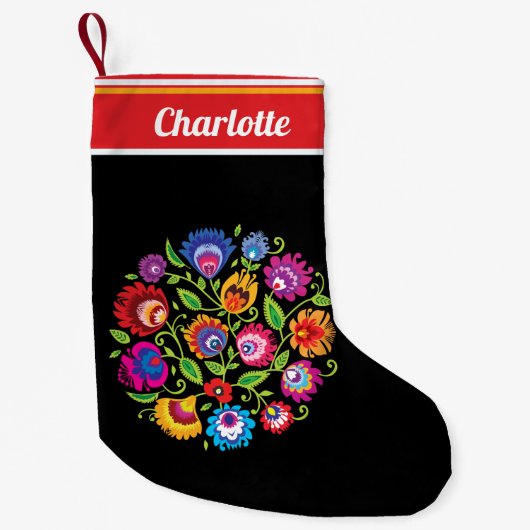 ポーランドの二つの民俗ラウンドコンポジション スモールクリスマスストッキング (正面)