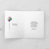 ポーランドの低地の牧羊犬、誕生日の気球 カード (内部)