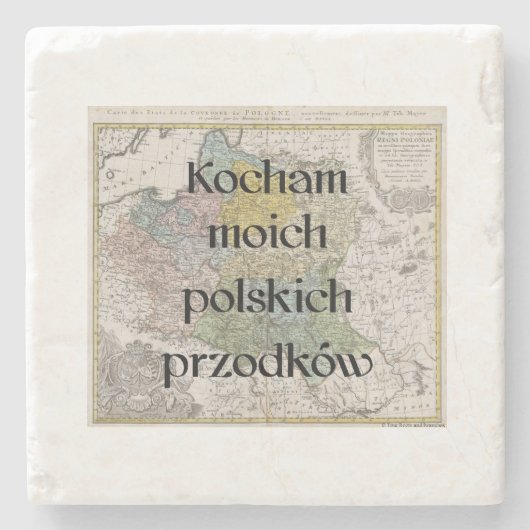 ポーランドの先祖が大好き |コースターカスタムズ ストーンコースター (正面)