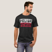 ポーランドの力 ポーランドのヴィンテージフラグ Tシャツ (正面フル)