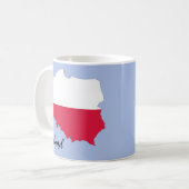 ポーランドの国旗地図 コーヒーマグカップ (正面左)