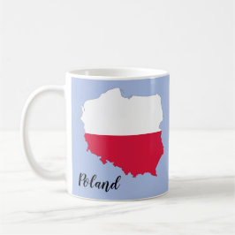 ポーランドの国旗地図 コーヒーマグカップ