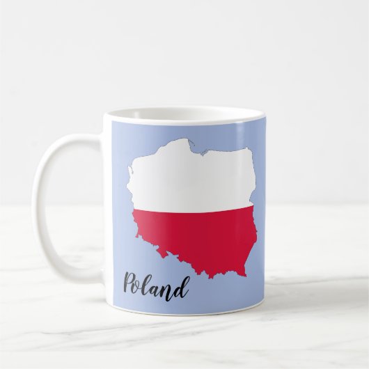 ポーランドの国旗地図 コーヒーマグカップ (左)