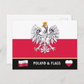 ポーランドの国旗 & ポーランド - 旅行、休暇 / スポーツ ポストカード (正面/裏面)
