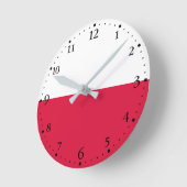 ポーランドの国旗 ラウンド壁時計 (傾斜)