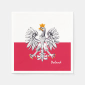 ポーランドの国旗 & ワシ、ポーランドパーティーファッション/スポーツ スタンダードカクテルナプキン (正面)