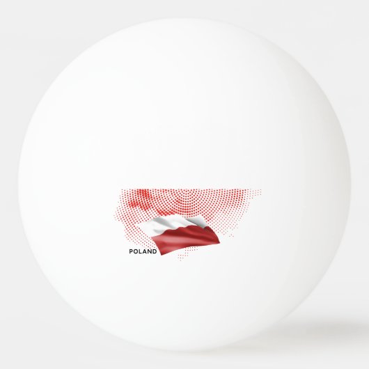 ポーランドの国旗 卓球ボール (正面)