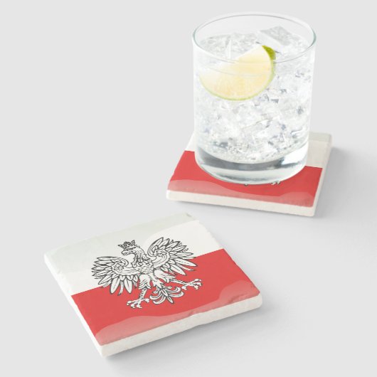 ポーランドの国章 ストーンコースター (横)