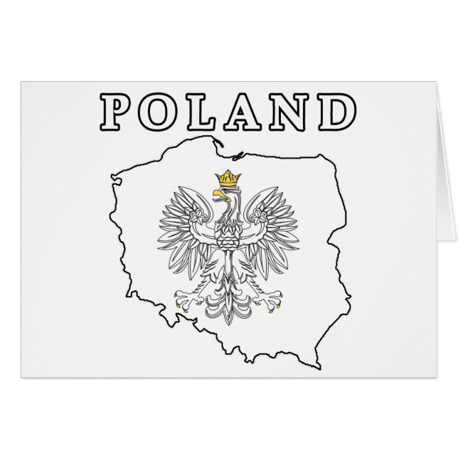 ポーランドの地図とイーグル (正面横)