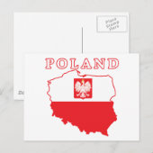 ポーランドの地図と鷲 ポストカード (正面/裏面)